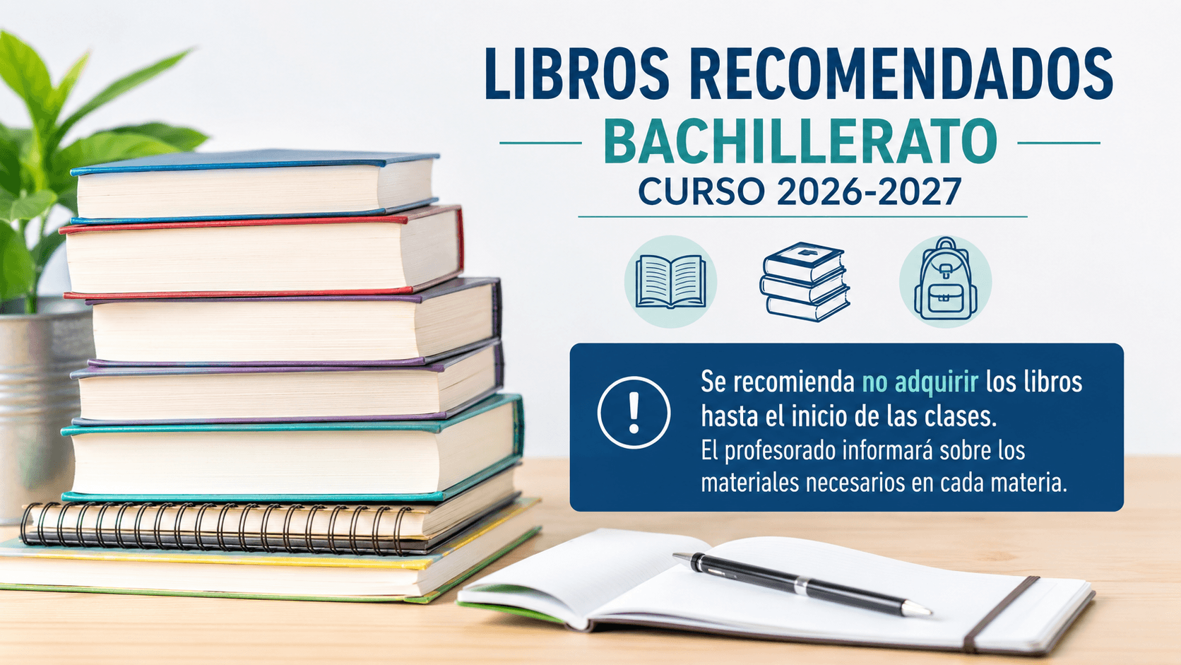 Libros recomendados para Bachillerato (Curso 2026-2027)